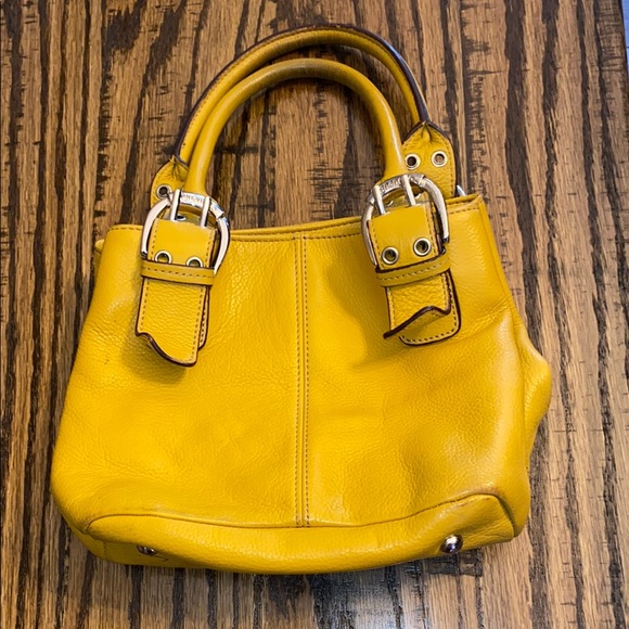 Tignanello Leather Handbag-Yellow - Picture 2 of 9